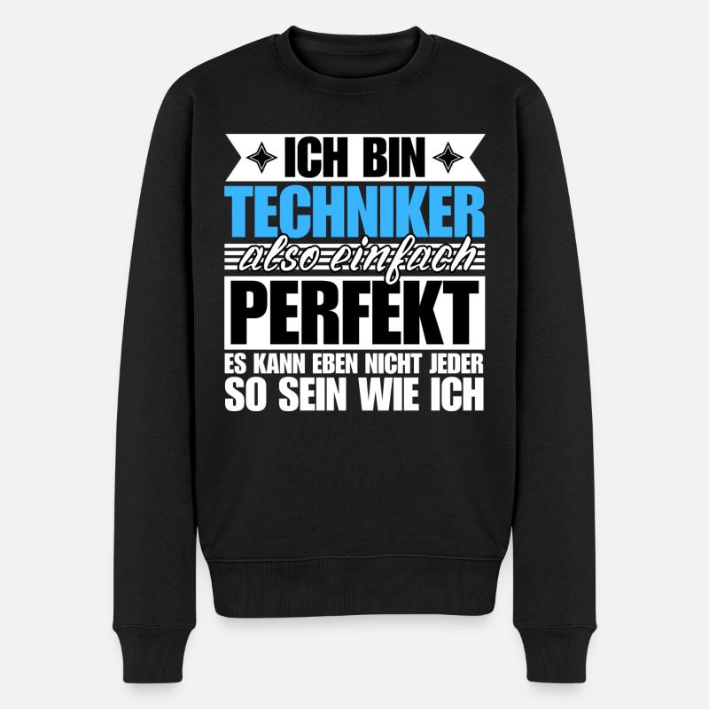 Perfekter Techniker - Männer Premium Bio Pullover - Schwarz
