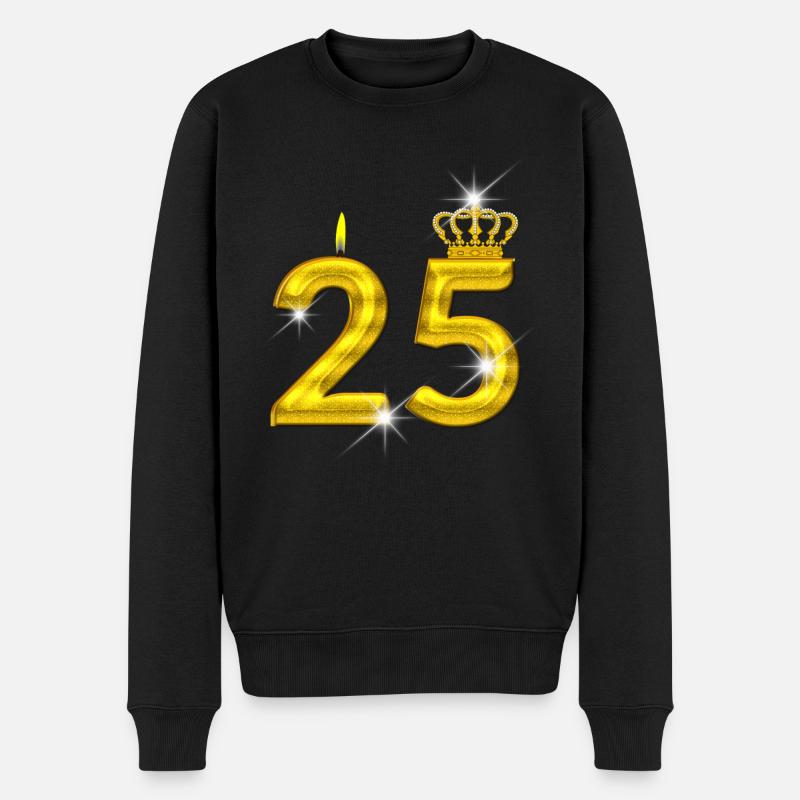 bougie d’anniversaire 25 - Crown - - or - Pull Premium bio Homme - noir