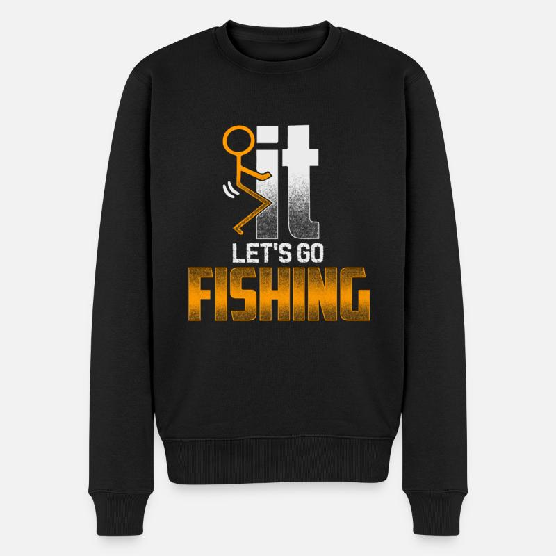 FIT Fishing - EN - Männer Premium Bio Pullover - Schwarz