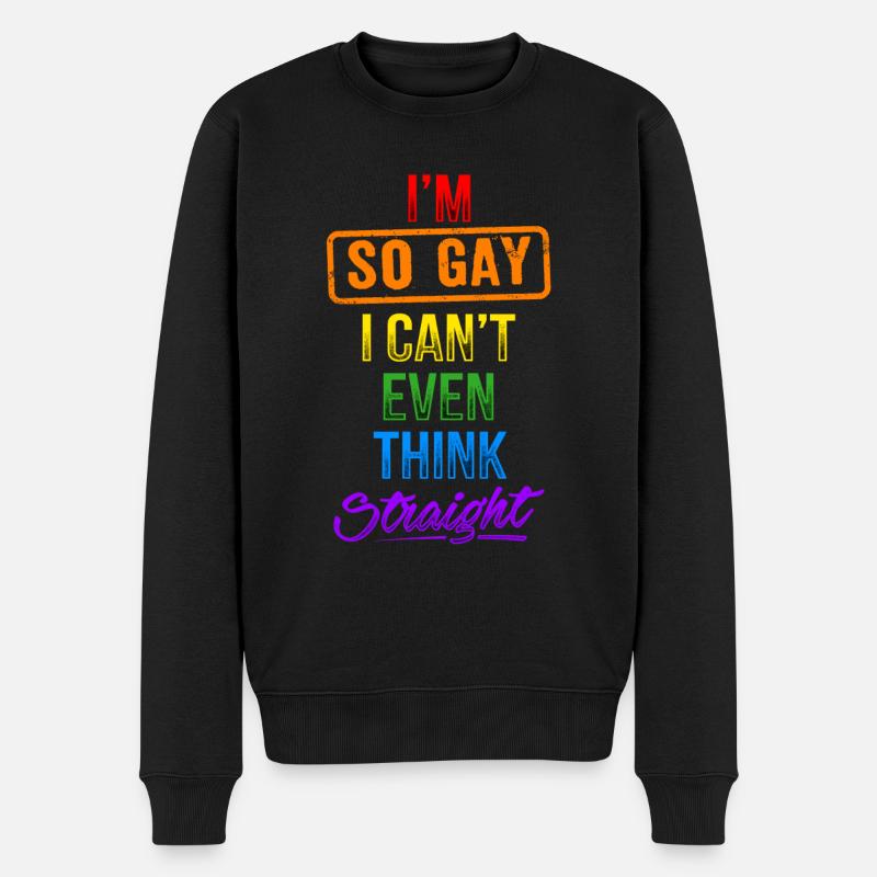 Think Straight - Gay Pride - Pull Premium bio Homme - noir
