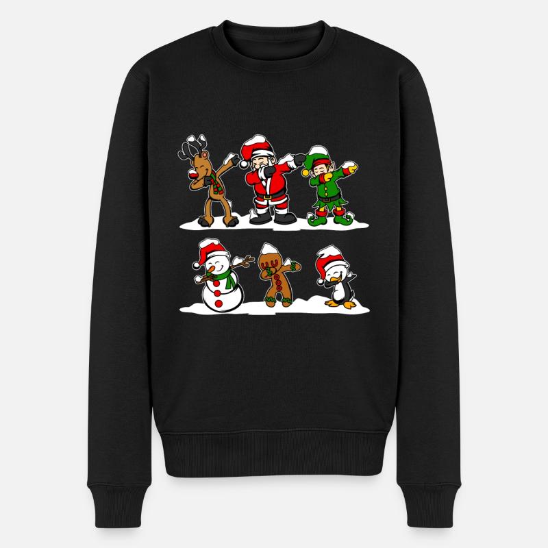 Dabbing Santa Dab Rentier Elf Weihnachten Geschenk - Männer Premium Bio Pullover - Schwarz