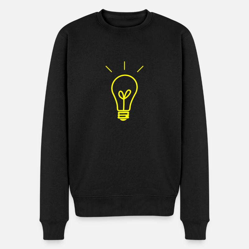 Glühbirne Erleuchtung Elektriker Elektrizität - Männer Premium Bio Pullover - Schwarz