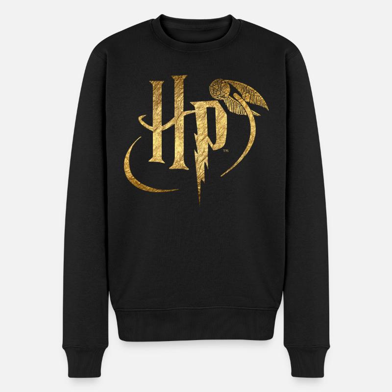 Harry Potter Logo Gold - Men's Premium Organic Jumper - black