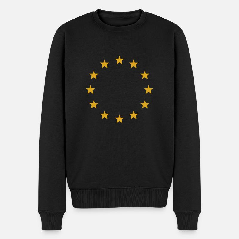 Europa Europasterne - Männer Premium Bio Pullover - Schwarz