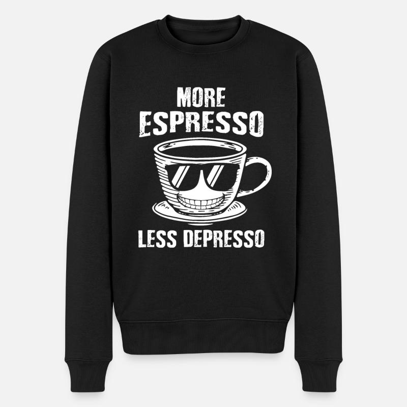 Espresso - Männer Premium Bio Pullover - Schwarz