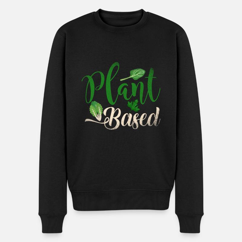 Plant Based - Männer Premium Bio Pullover - Schwarz