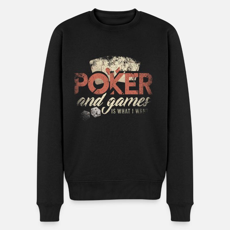 Poker Geschenkidee - Männer Premium Bio Pullover - Schwarz