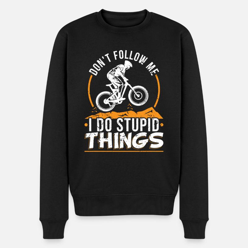 Mountain biker gift - Men's Premium Organic Jumper - black