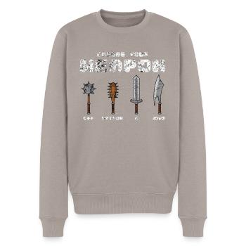C ++ Phyton C Java Software Programmer Coder Joke - Men's Premium Organic Jumper - taupe - Front - Nico (187cm)
