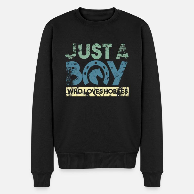 Cavalier Garçon Équitation Garçons - Pull Premium bio Homme - noir