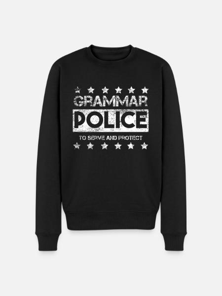 Police grammaire - Pull Premium bio Homme - noir