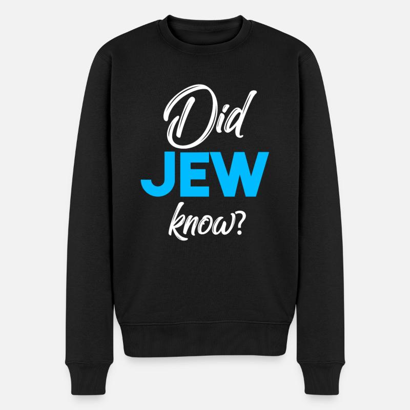 Jew Jude Jüdisch - Männer Premium Bio Pullover - Schwarz