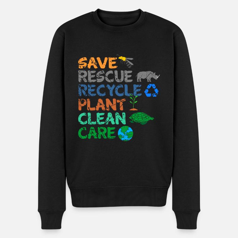 Umweltschützer Grüne Umweltschutz Spruch Öko - Männer Premium Bio Pullover - Schwarz