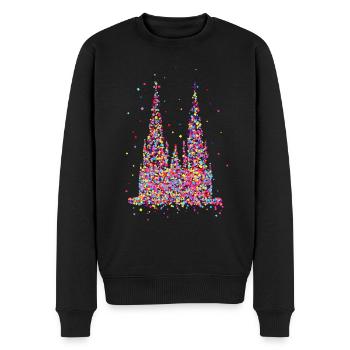 Kölner Dom, Konfetti - Männer Premium Bio Pullover - Schwarz - Vorne - Nico (187cm)