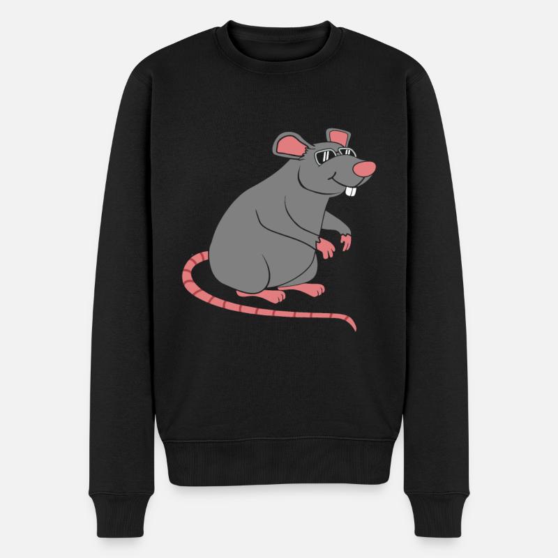 Ratte - Männer Premium Bio Pullover - Schwarz