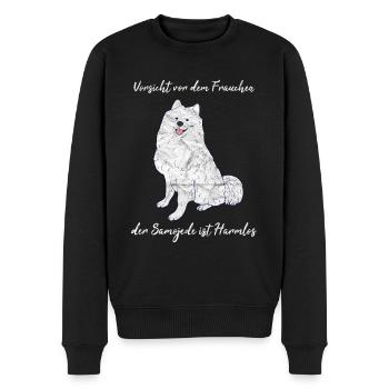 Samojede Hund - Männer Premium Bio Pullover - Schwarz - Vorne - Nico (187cm)