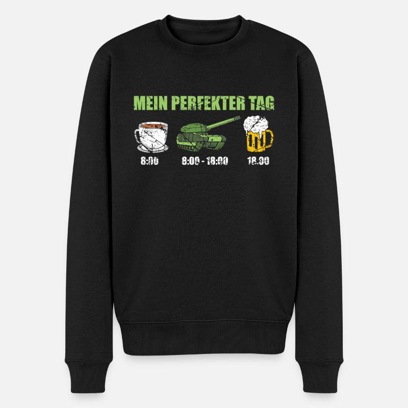 Panzerfahrer Panzer Kampfwagen Bundeswehr - Männer Premium Bio Pullover - Schwarz
