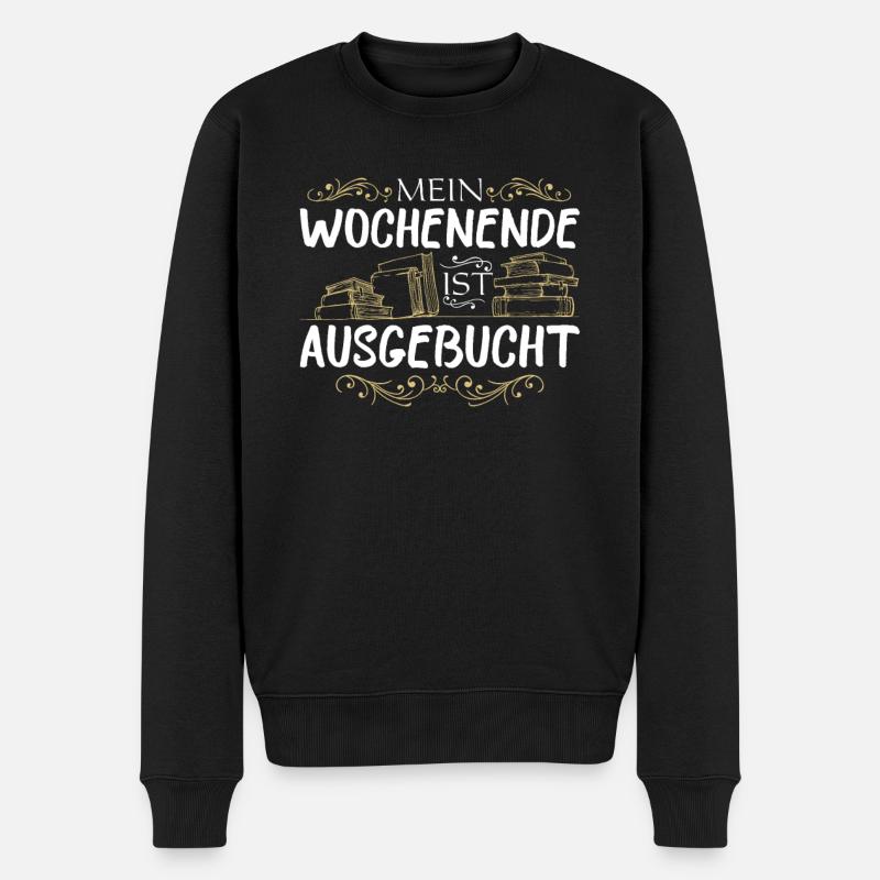 Leseratte Bücherwurm Bücher Lesen Spruch - Männer Premium Bio Pullover - Schwarz