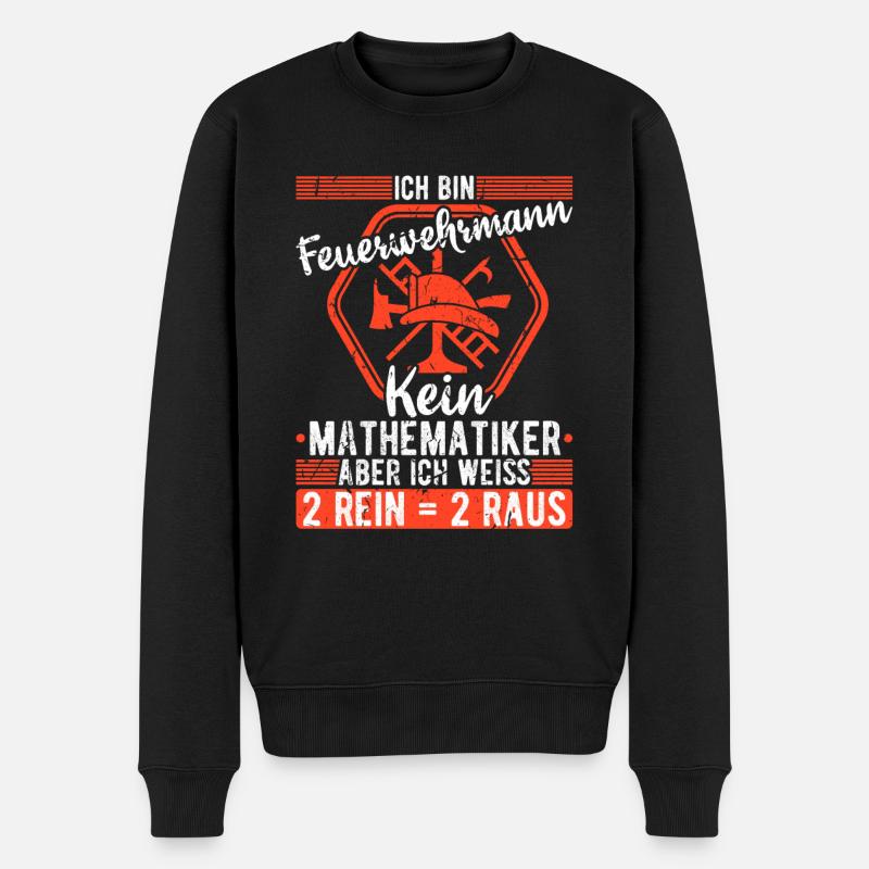 Ich Bin Feuerwehrmann Stolz Lustiger Feuerwehr - Männer Premium Bio Pullover - Schwarz