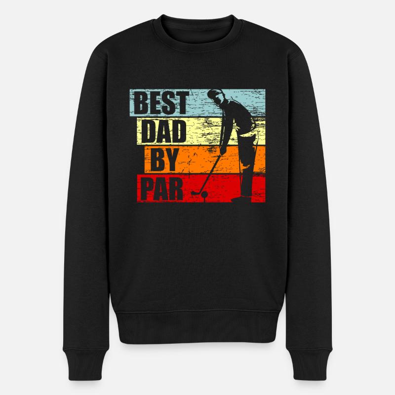 Golfer Dad Golf Papa Funny Father's Day - Männer Premium Bio Pullover - Schwarz