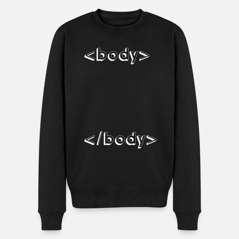 programmation html css geek - Pull Premium bio Homme - noir