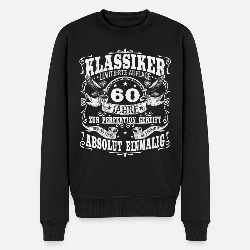 60. Geburtstag 60 Jahre Klassiker Geschenk - Männer Premium Bio Pullover - Schwarz