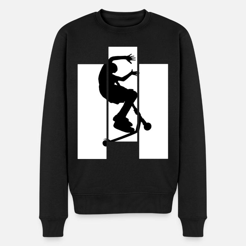 trottinette freestyle - Pull Premium bio Homme - noir