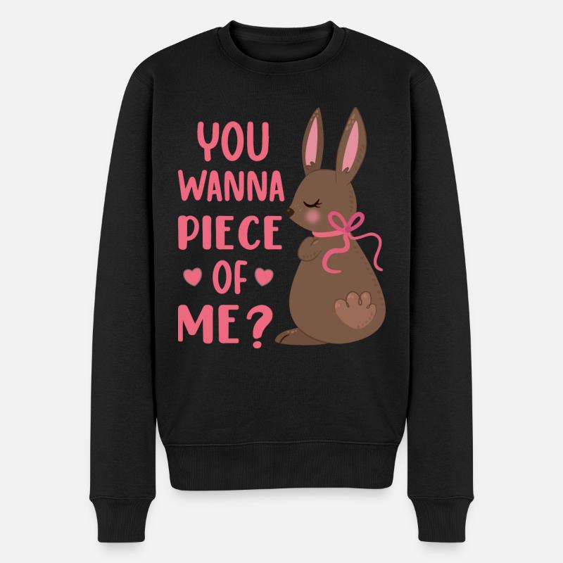 Vous voulez me morceau de lapin en chocolat du jour de Pâques - Pull Premium bio Homme - noir