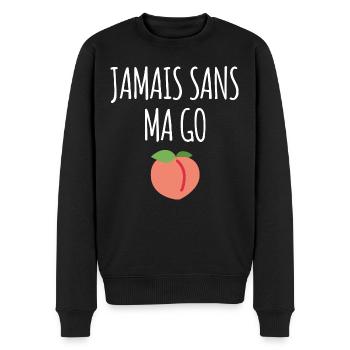 Jamais sans ma go - Pull Premium bio Homme - noir - Devant - Nico (187cm)
