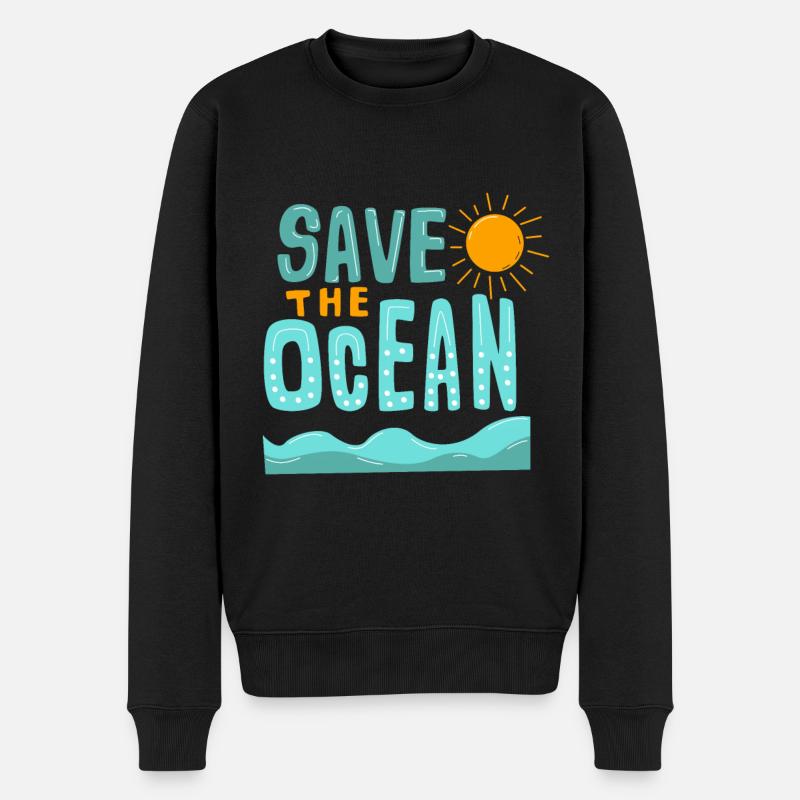 Save The Ocean - Männer Premium Bio Pullover - Schwarz