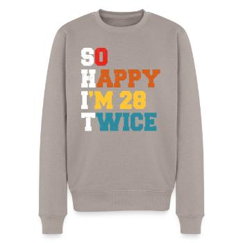 28 Jahre Funny - Humor Geburtstag 28 Jahre Geschenk - Männer Premium Bio Pullover - Taupe - Vorne - Nico (187cm)