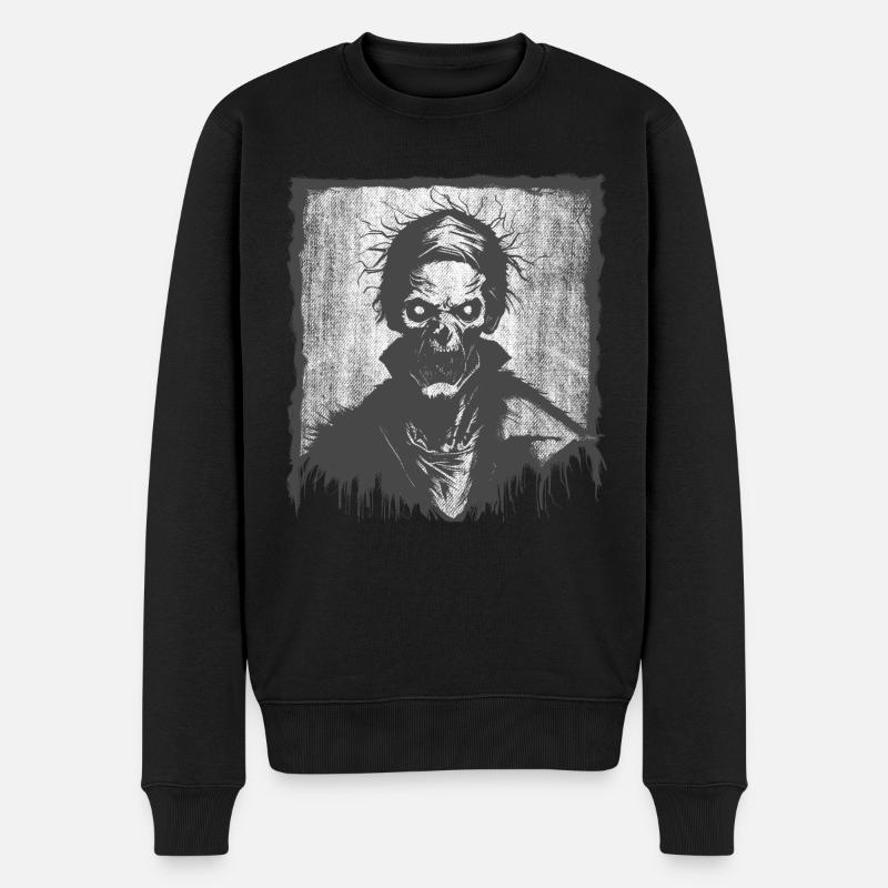 Gruseliger Zombie Böse - Männer Premium Bio Pullover - Schwarz
