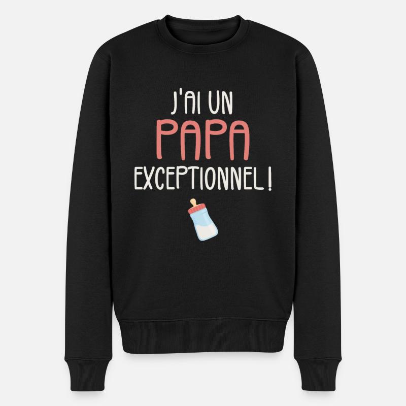 J'ai un Papa Exceptionnel - Pull Premium bio Homme - noir