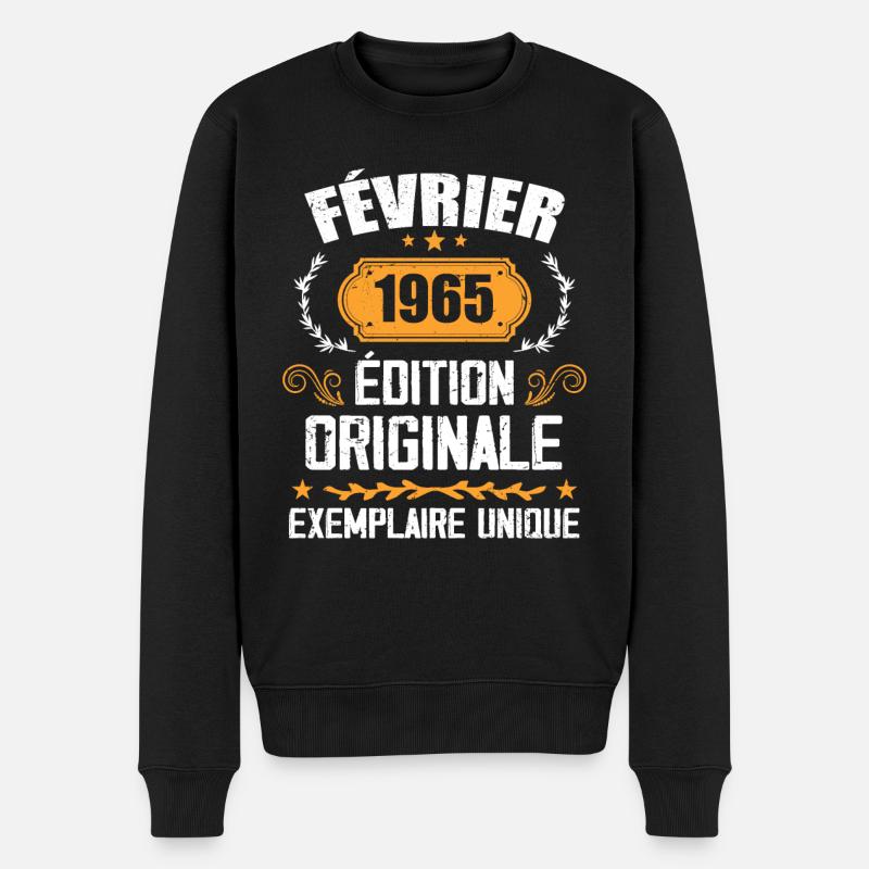 Geschenk zum 59. Geburtstag geboren im Februar 1965 - Männer Premium Bio Pullover - Schwarz