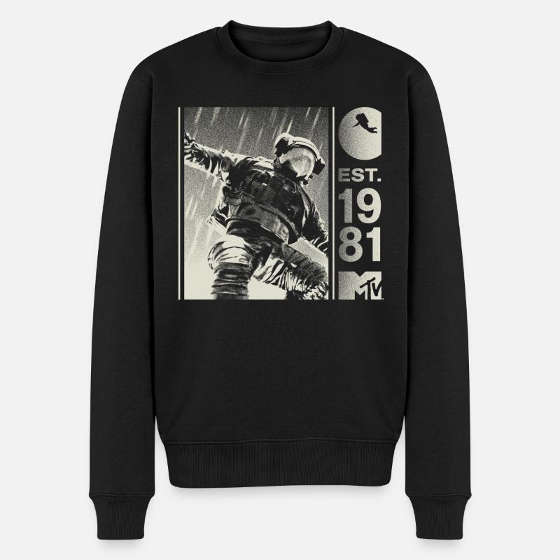 MTV Astronaut Est. 1981 Cooles Design - Männer Premium Bio Pullover - Schwarz