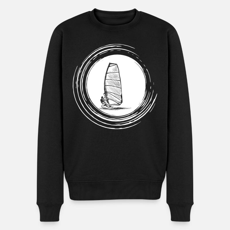Windsurfen - Männer Premium Bio Pullover - Schwarz