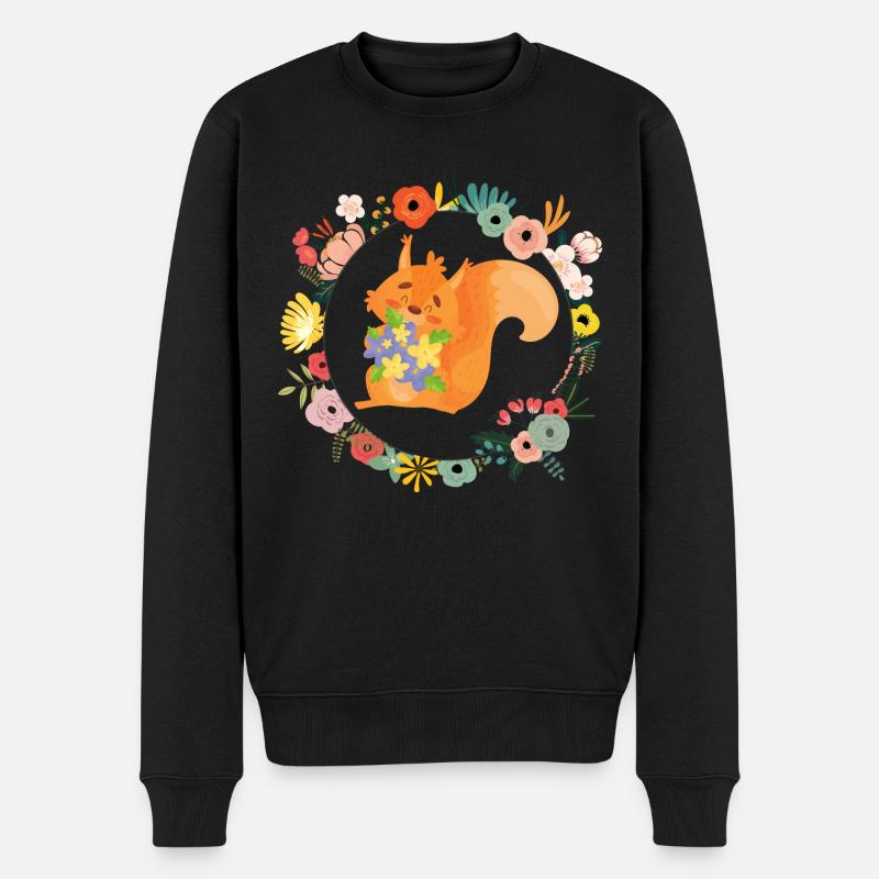 Eichhörnchen - Männer Premium Bio Pullover - Schwarz