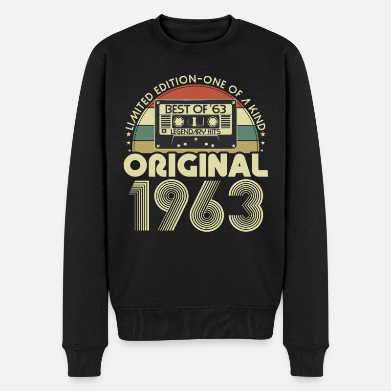Original 1963 Jahrgang Vintage Geburtstag Retro - Männer Premium Bio Pullover - Schwarz