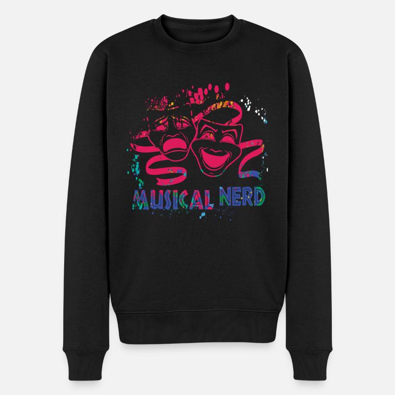 Musical Nerd Masks - Männer Premium Bio Pullover - Schwarz