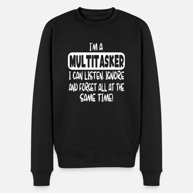 I'm a multitasker... - Männer Premium Bio Pullover - Schwarz