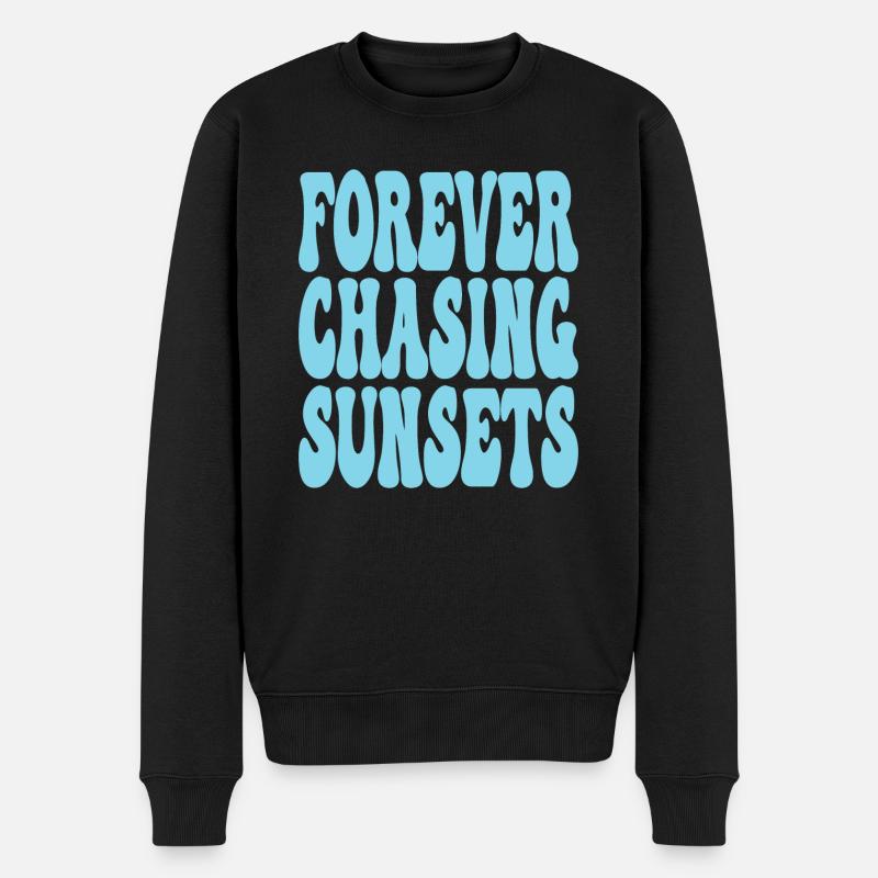 FOREVER CHASING SUNSETS - Männer Premium Bio Pullover - Schwarz