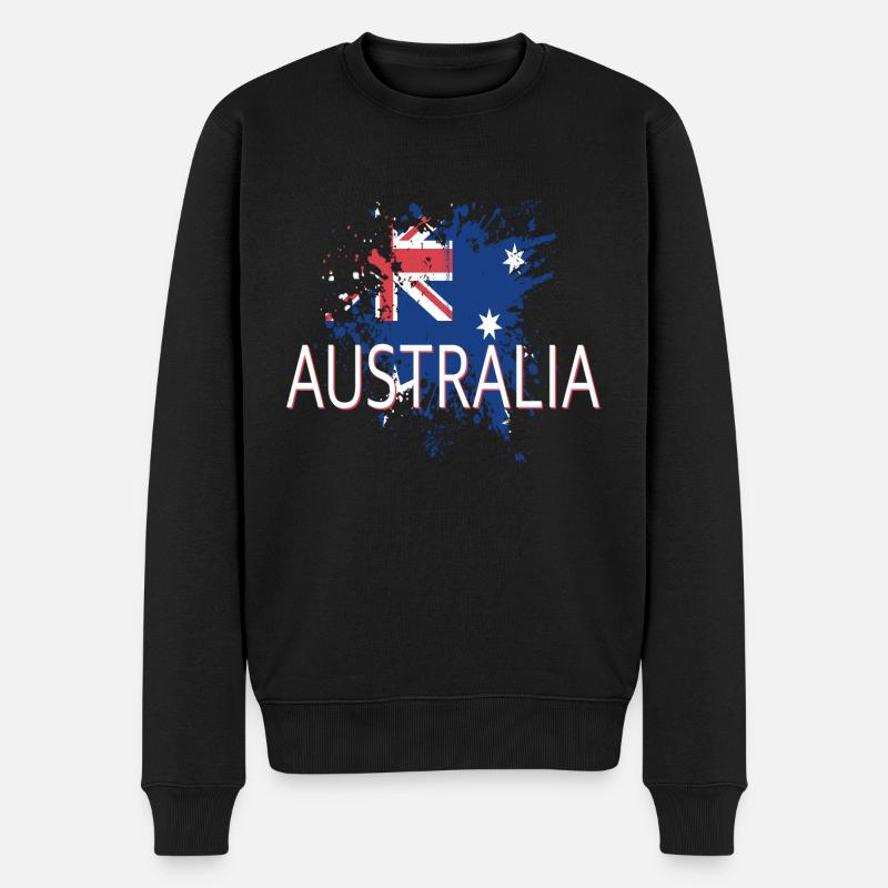 Australia - Männer Premium Bio Pullover - Schwarz