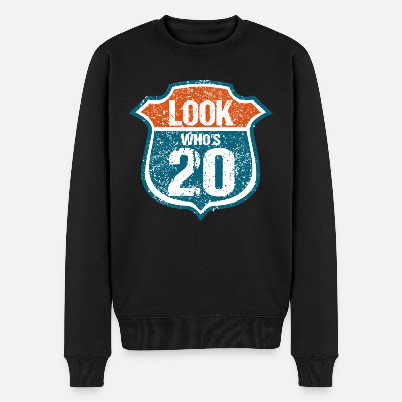 Look who's 20 - Männer Premium Bio Pullover - Schwarz
