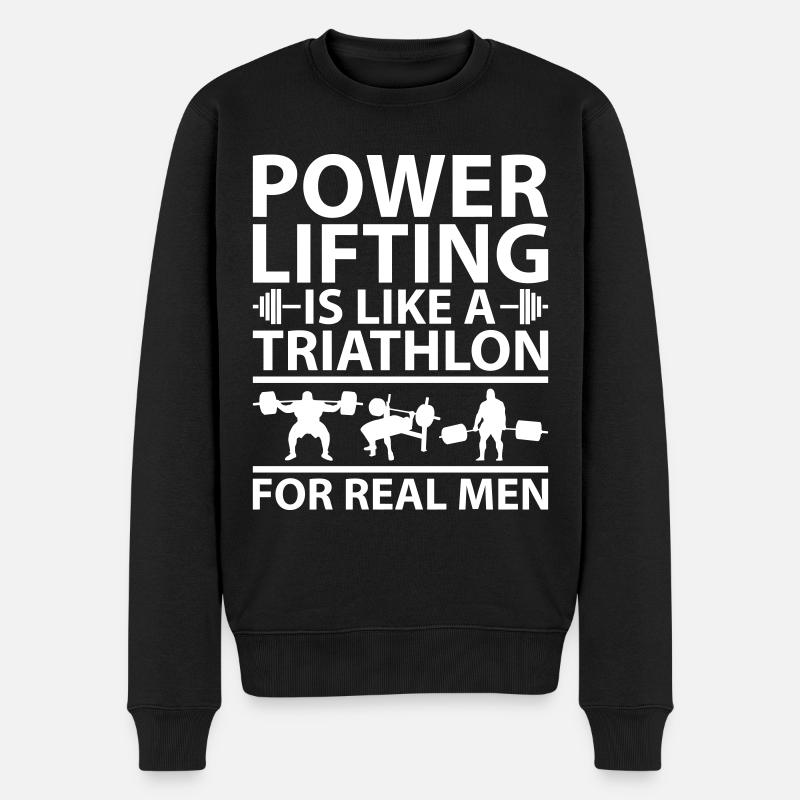 Powerlifting Triathlon - Männer Premium Bio Pullover - Schwarz