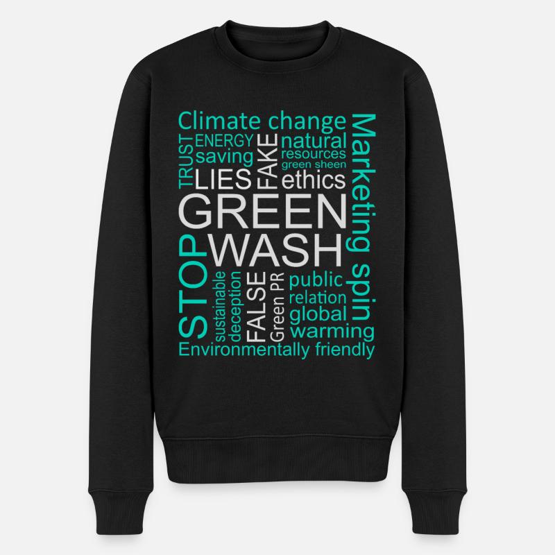 Greenwash Schwindel Lügen Irreführung - Männer Premium Bio Pullover - Schwarz