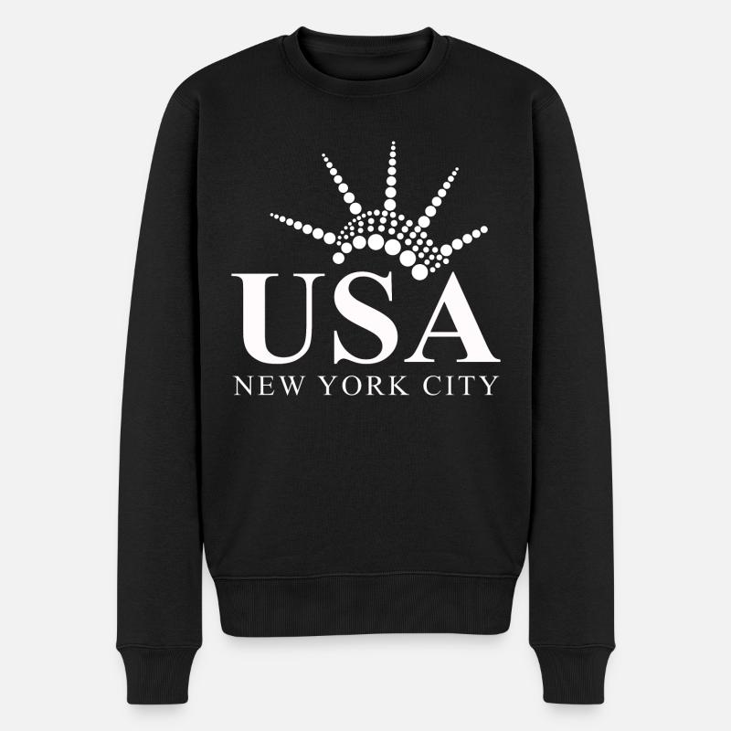 USA New York Freiheitsstatue Geschenk - Männer Premium Bio Pullover - Schwarz