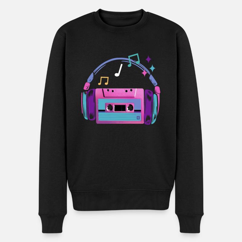 Casque Cassettes - Pull Premium bio Homme - noir