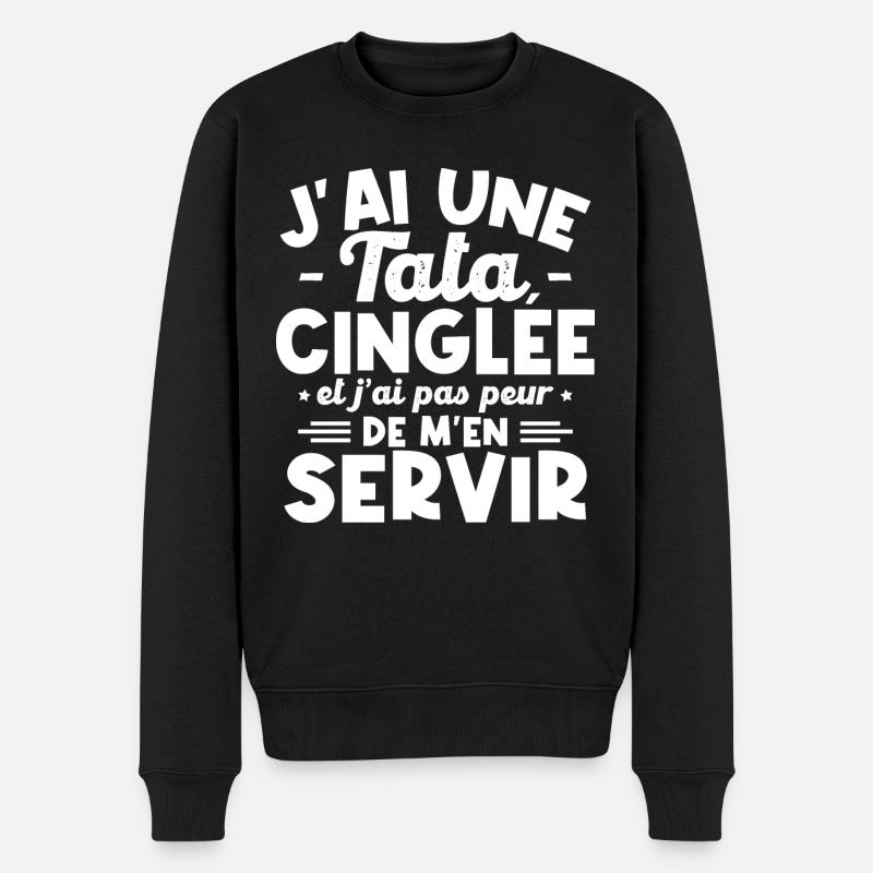 J ai une tata cinglée - Pull Premium bio Homme - noir