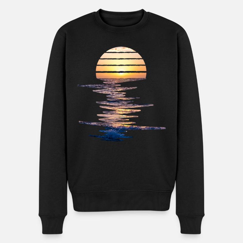 Coucher de soleil - Pull Premium bio Homme - noir