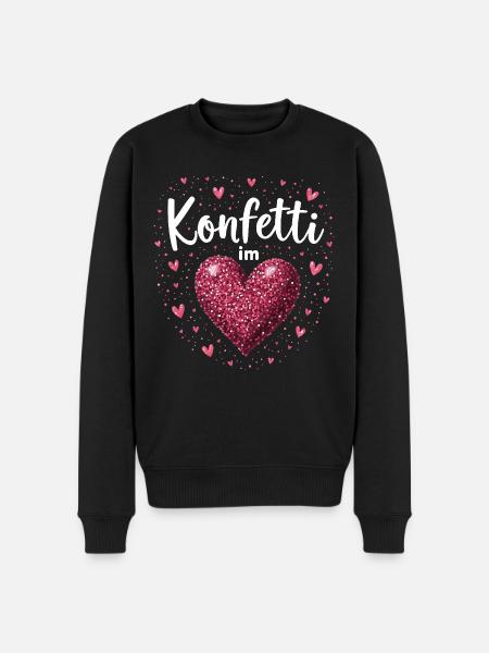Konfetti im Herzen - Männer Premium Bio Pullover - Schwarz